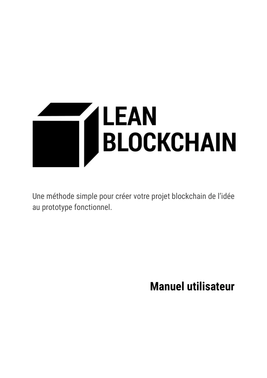 Couverture du manuel utilisateur Lean Blockchain